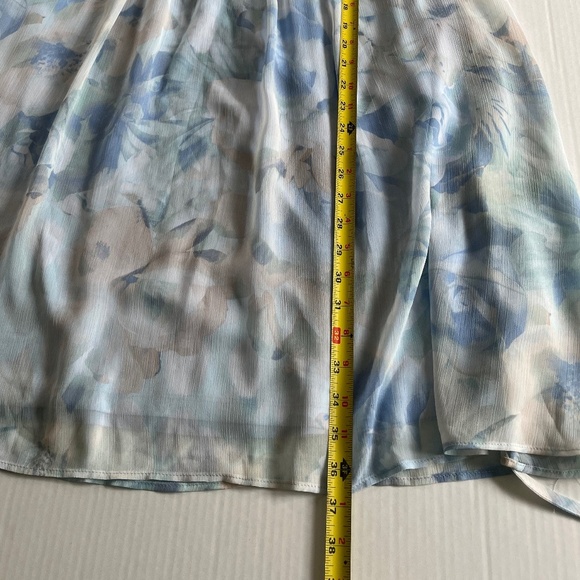 Calvin Klein Size 16 Flutter Cap Sleeve A Line Midi Lined Dress Floral V Neck - Picture 10 of 10